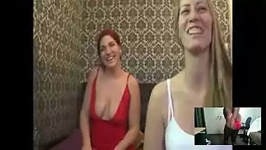 Two models humiliate me (double dildo fucking)