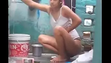 Village girl outdoor nude bath videos