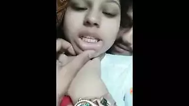 Desi pair sex play with boobs on live video call