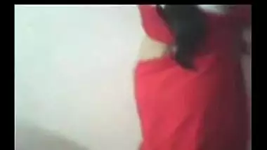 Indian Aunty In Red Saree Seduces Husband