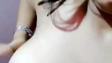 sexy indian girl showing her boobs to lover