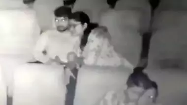 Naughty Couple in Theater Dick Sucking & Boobs Pressing