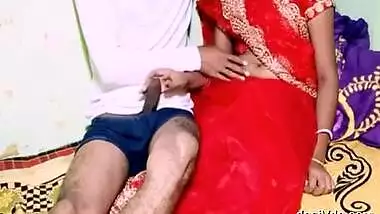 Newly married Hot woman hard sex in red saree