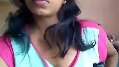 Desi girl self boob press