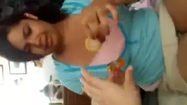 DESI SISTER PLAYING WITH CON-DOM