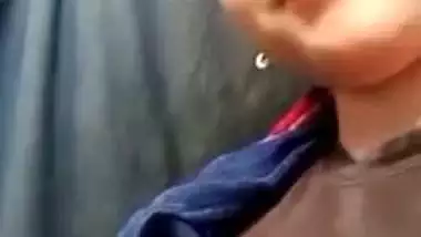 Sharp boobs show cute girlfriend on video call