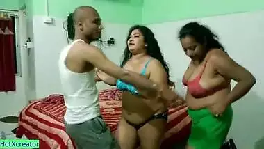 Indian two hot bhabhi after party threesome sex! with erotic Bangla dirty audio