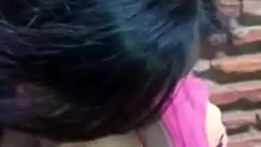Adorable Desi cutie flashes curious friend her XXX tits in public