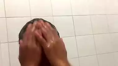 Slim Indian girl nude under shower viral bath