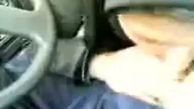 Arab slut sucking my cock in the car.