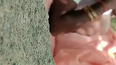 Telugu wife outdoor fucking with husband friend