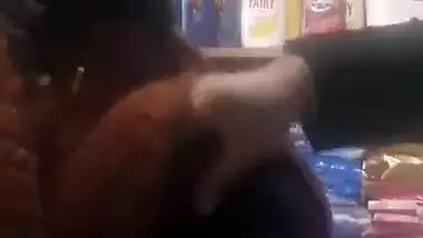 Desi Milf boobs Pressing by shopkeeper